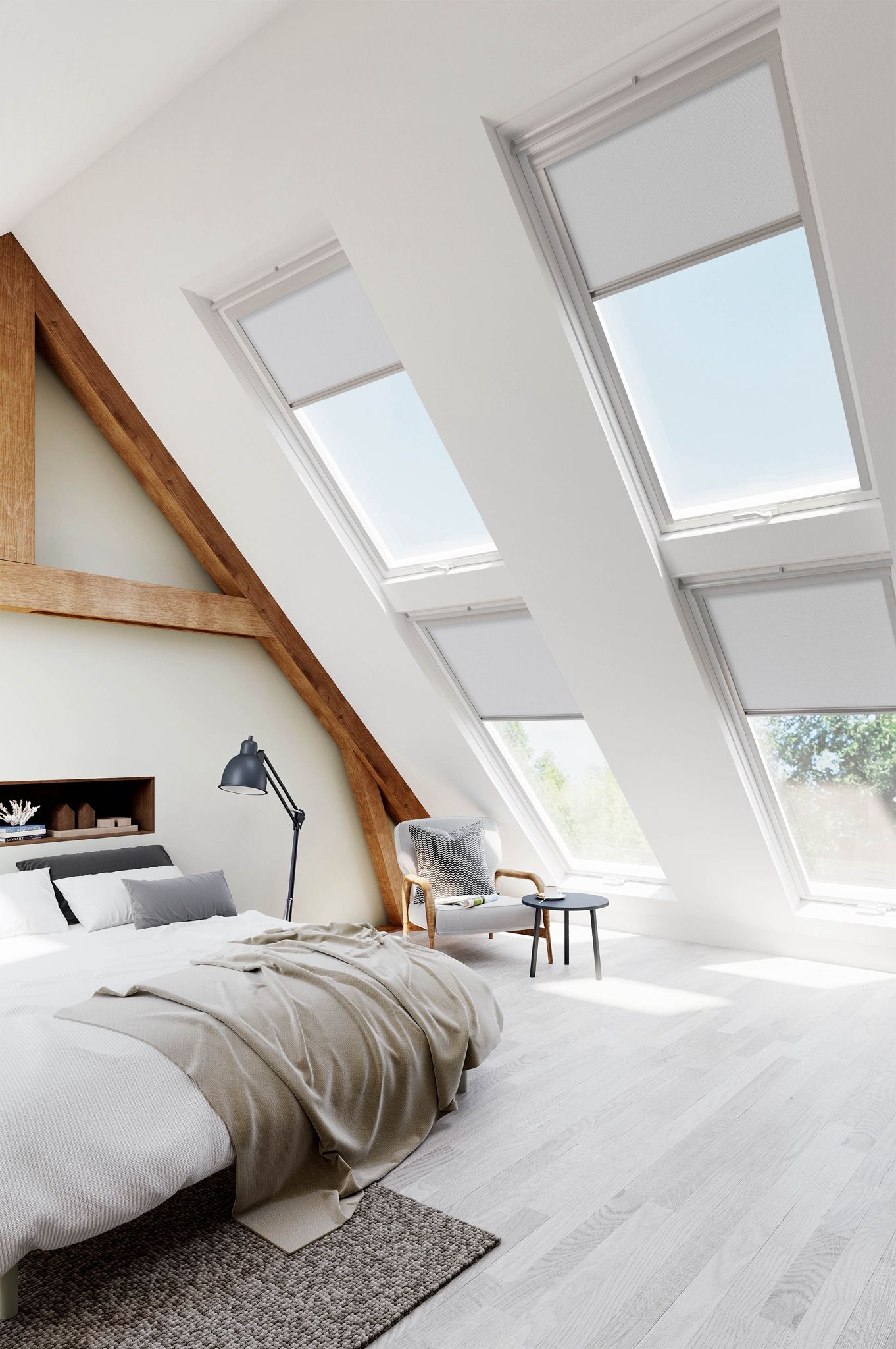 White Velux Blinds